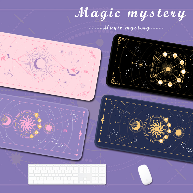 Gaming Accessories For Gaming Laptop - 魔法の月の星が付いたゲームマウスパッド,大きいサイズ,紫,かわいいxxl,防水,滑り止め,ラップトップ,デスクアクセサリー