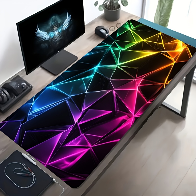 ブランド大型ゲーミングマウスパッドネオン幾何学模様デスクマッ - Gaming Accessories Brands のレビューと価格