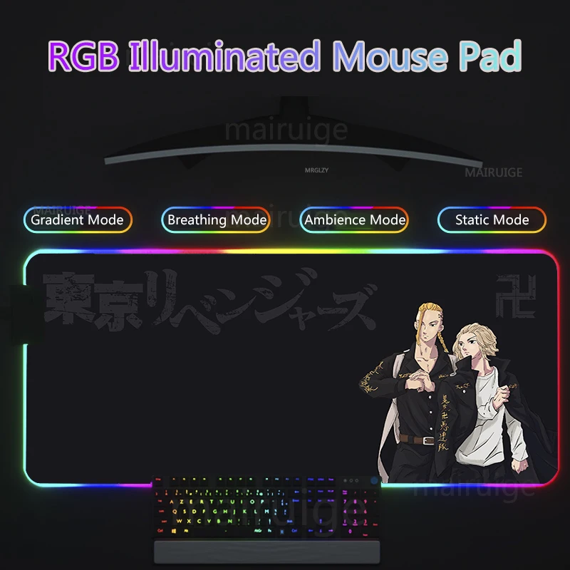 RGB Led バックライトマウスパッドアニメ敷物マイキー大 - Gaming Accessories Led のレビューと価格